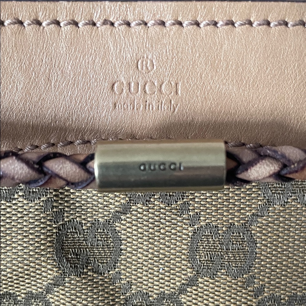 100% authentic great condition Gucci Brown Monogram Canvas Bag with Leather Trim - Picture 3 of 15